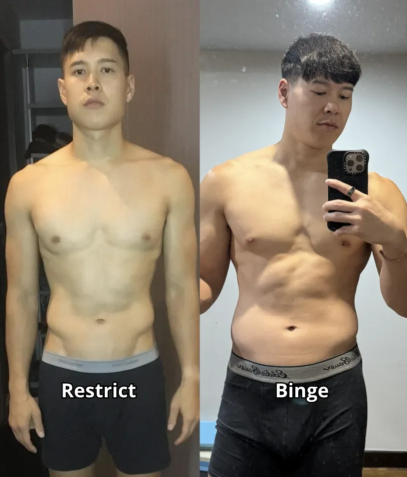 Darren in 2017, deep in the restrict and binge cycle
